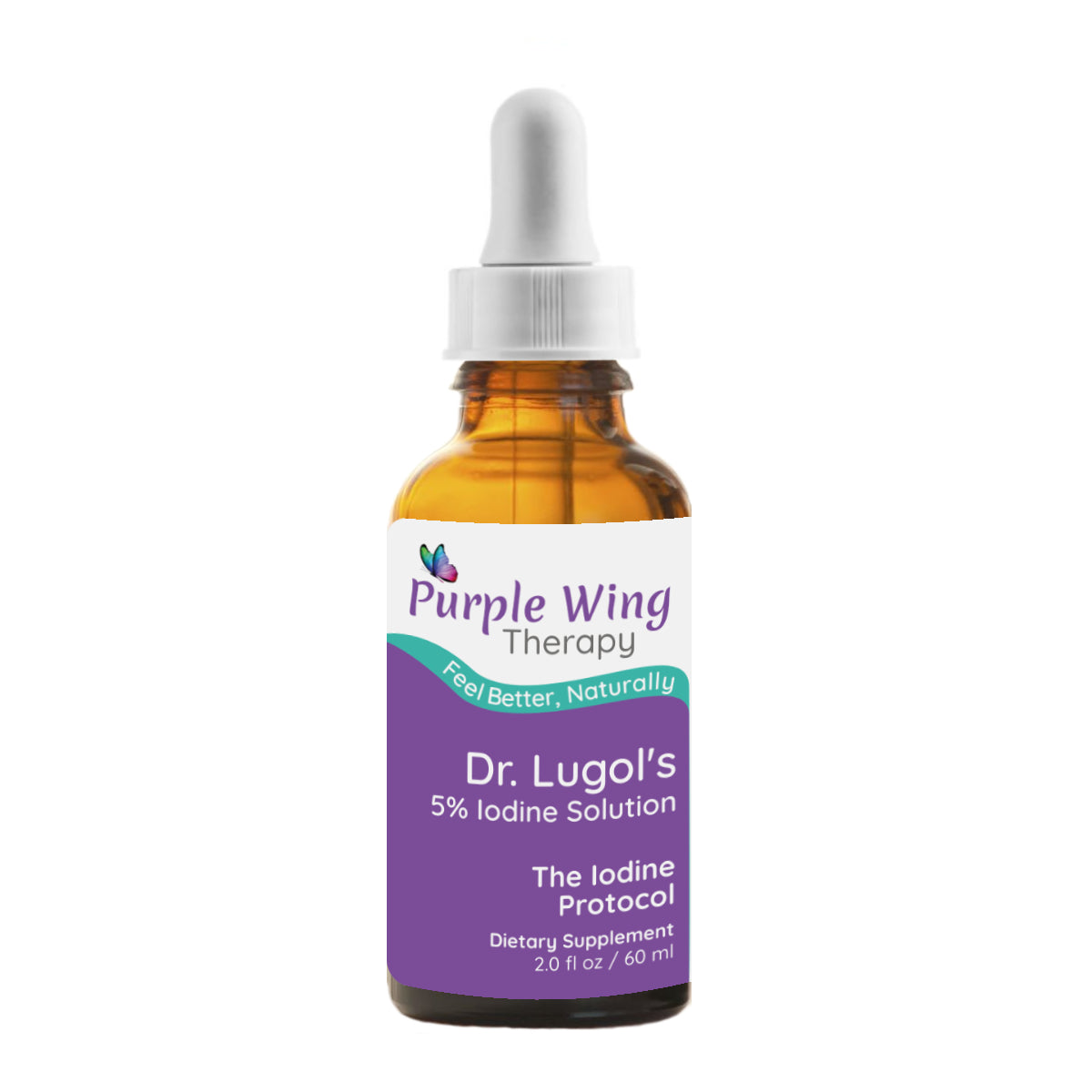 Purple Wing Therapy Dr. Lugol's 5% Iodine Solution 2.0 fl oz 60ml (The Iodine Protocol)