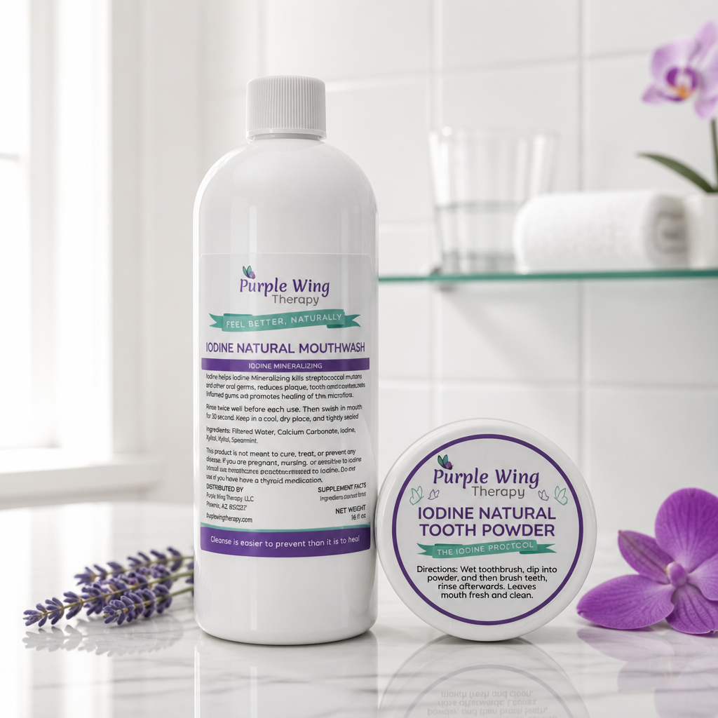 Purple Wing Therapy Natural Iodine Mineralizing Mouth Wash & Tooth Powder