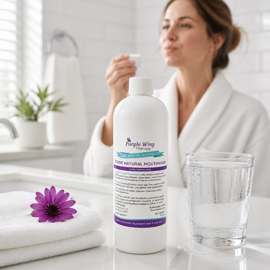 Purple Wing Therapy Natural Iodine Mineralizing Mouth Wash & Tooth Powder